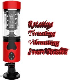 automatic masterbrators sex for man men masturabation vibrate masturbation cup blowjob oral blowjobsex machine thrusting masturbator rotation mas (Color: Red)